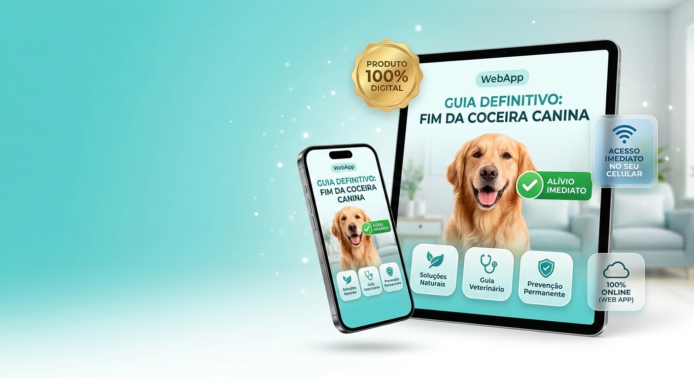 WebApp Guia Definitivo Fim da Coceira Canina - Produto 100% digital com acesso imediato no celular e tablet